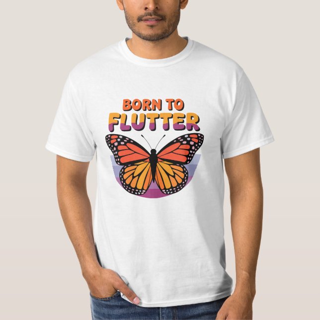 Funny and Charming Butterfly Lover Graphics T-Shirt (Front)