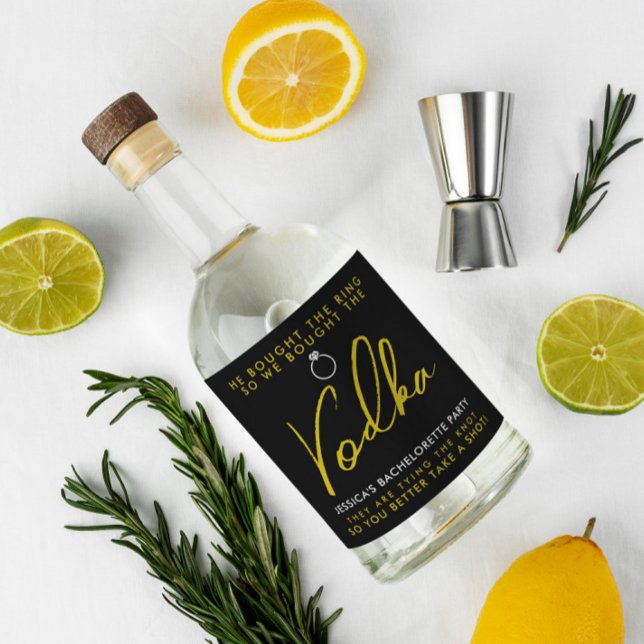 Funny and Chic Bachelorette Party Liquor Bottle La Label (Creator Uploaded)