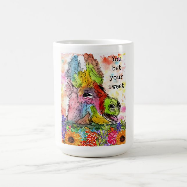 Funny and Colourful Donkey Mug with Words (Center)