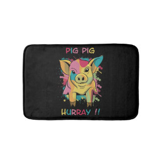 Funny and Colourful Pig Piglet Bath Mat