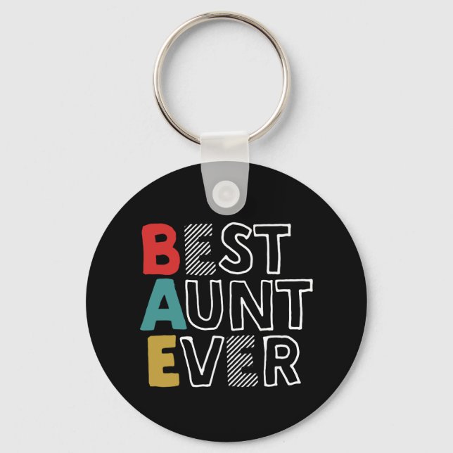 Funny and Cute Best Aunt Ever Cool Auntie Key Ring (Front)