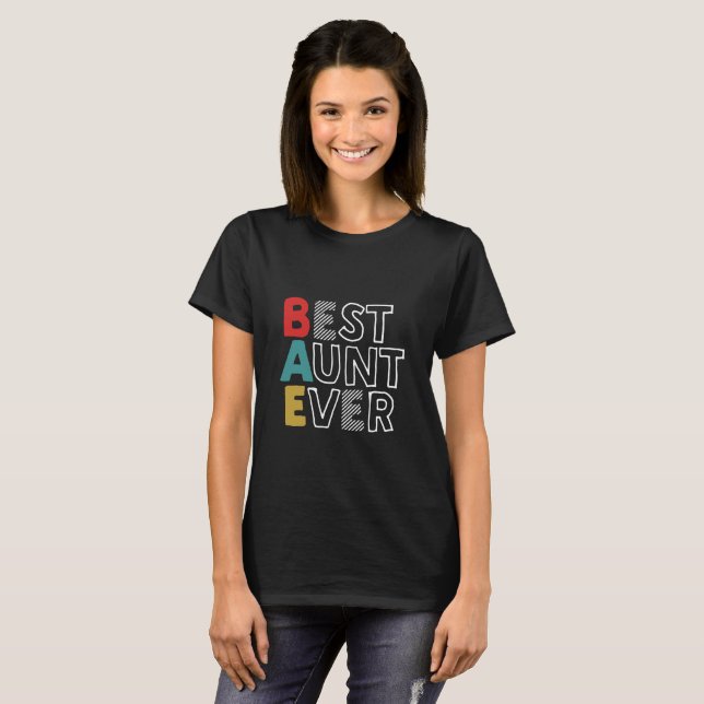 Funny and Cute Best Aunt Ever Cool Auntie T-Shirt (Front Full)