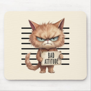 Funny and Cute Cat Mugshot Mouse Mat