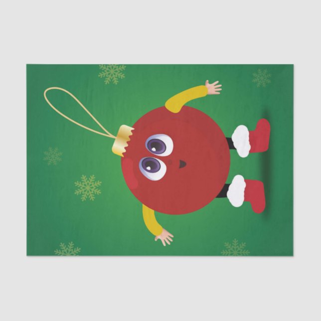 Funny and Cute Christmas Ornament with Snowflakes  Tissue Paper (Front)