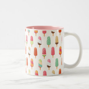 Funny and cute coloured ice creams pattern Two-Tone coffee mug