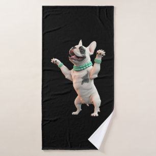 Funny and Cute Dancing Dog Bath Towel