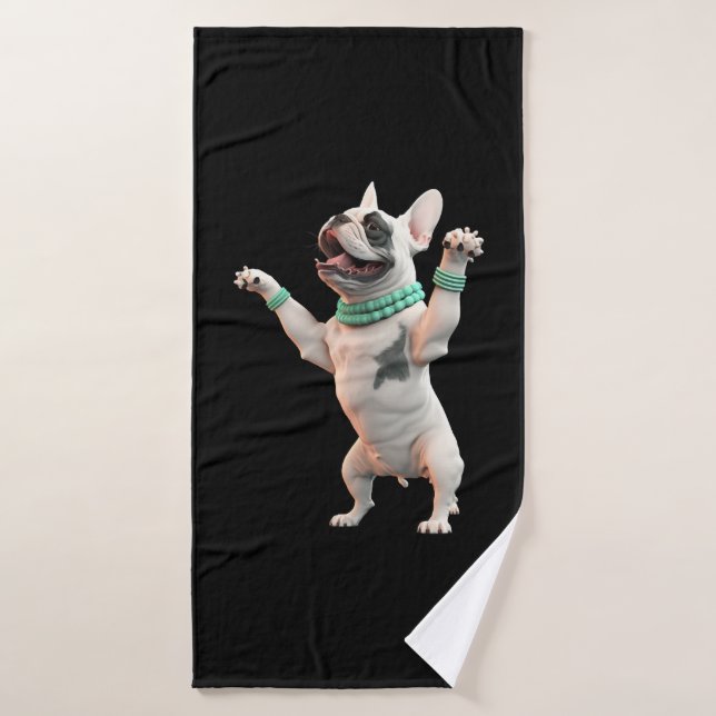 Funny and Cute Dancing Dog Bath Towel (Bath Towel)