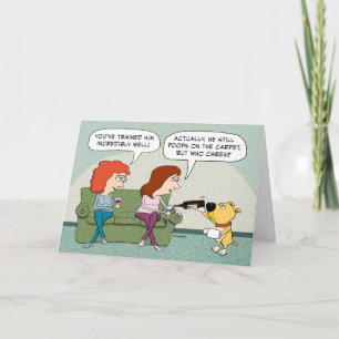 Funny and Cute Dog Serving Wine Friendship Card