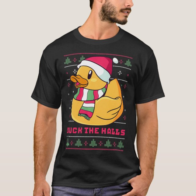 Funny and Cute Duck Puns Merry Christmas Duck The  T-Shirt (Front)