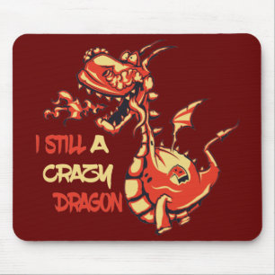 Funny And Cute Fire Dragon Quotes Mouse Mat