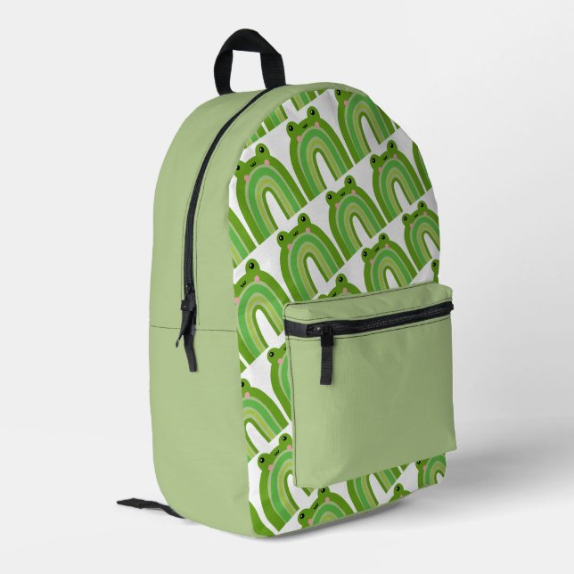 Funny and Cute Frog Rainbow Backpack (Back Corner Left)