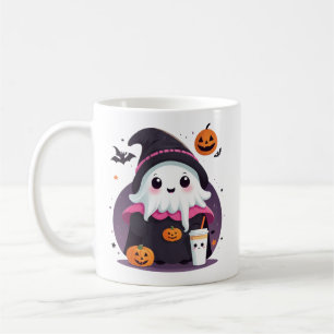 funny and cute ghost halloween chocolate mugs
