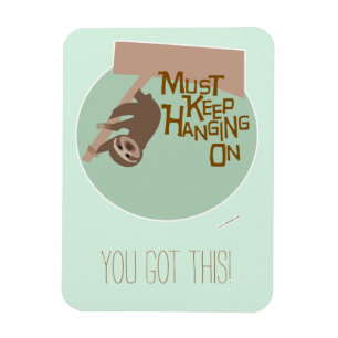 Funny and Cute Hang On Cartoon Sloth Design Magnet