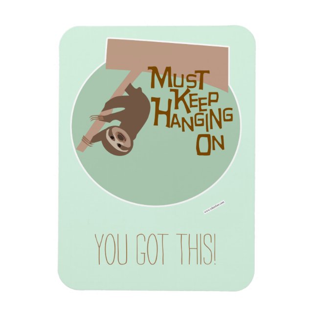 Funny and Cute Hang On Cartoon Sloth Design Magnet (Vertical)
