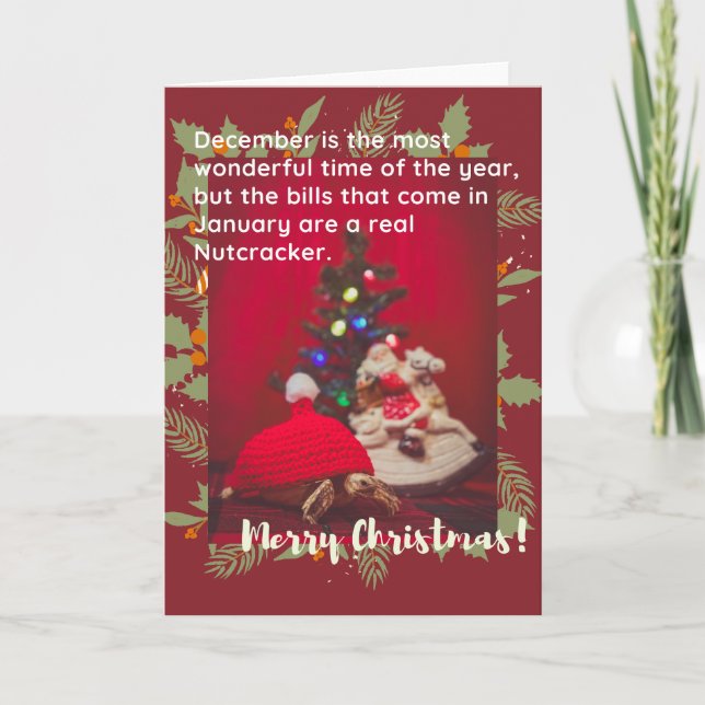 Funny and cute Merry Christmas baby Sulcata Turtle Card (Front)
