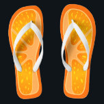 Funny and Cute Orange Slice Summer Fruit Flip Flops<br><div class="desc">This pretty "Funny and Cute Orange Slice Summer Fruit Unique Design" Flip Flop is definitely a cute gift for you or friends in this Summer Season. (You can add text,  monogram or name onto this design by Clicking the Customise it button) 

 More Designs You May Also Like:</div>