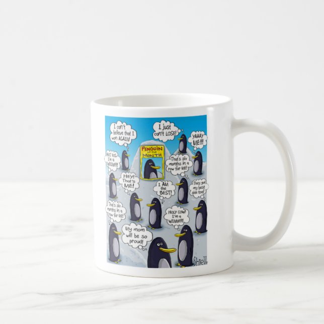 Funny and Cute Penguin of the Month. Coffee Mug (Right)