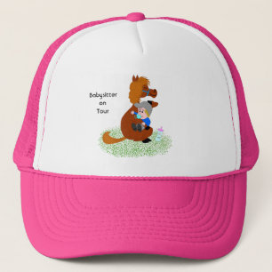 Funny and cute pony with baby - Babysitter Trucker Hat