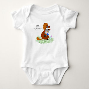Funny and cute pony with baby - cute  bodysuit