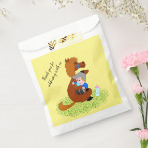Funny and cute pony with baby - kids birthday  favour bags