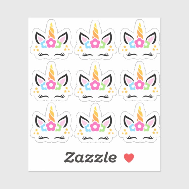 Funny And Cute Unicorn Stickers (Sheet)