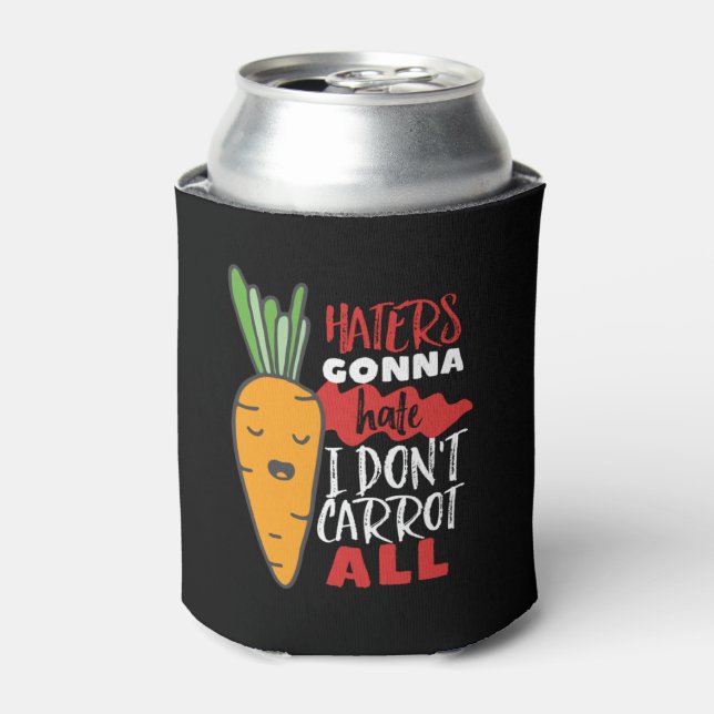 Funny and Cute Vegetable Puns I Don't Carrot All Can Cooler (Can Front)