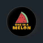 Funny and Cute Watermelon Fruit Pun One In A Melon 6 Cm Round Badge<br><div class="desc">One In A Melon. Funny and humourous food pun design for someone special and worthy of your love. This cute and sweet watermelon merchandise is great for mother's day or father's day. Perfect for valentine's day or friendship day. Great Christmas gift and birthday present for someone who enjoy humour, jokes,...</div>
