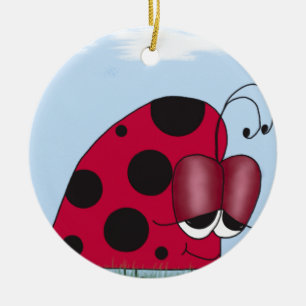 Funny and Euphoric Ladybug Ceramic Tree Decoration