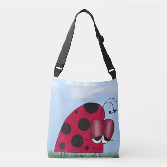 Funny and Euphoric Ladybug Crossbody Bag (Front)