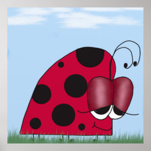Funny and Euphoric Ladybug Poster
