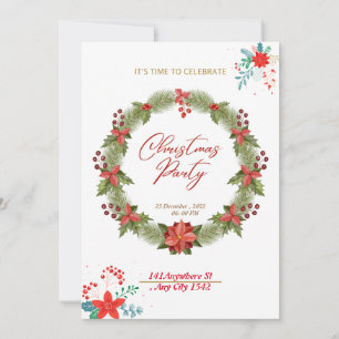 Funny and Happy Christmas New Year 2022 Party. Invitation