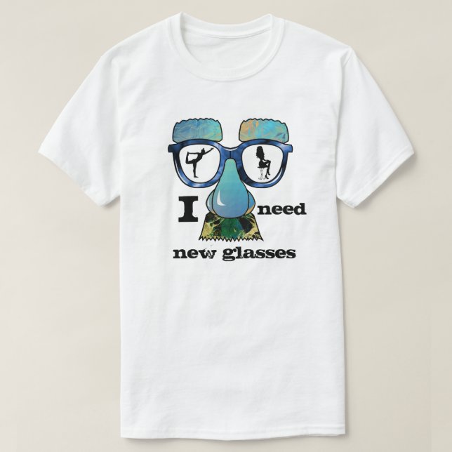 Funny and Hilarious Cheating Guy with Glasses T-Shirt (Design Front)