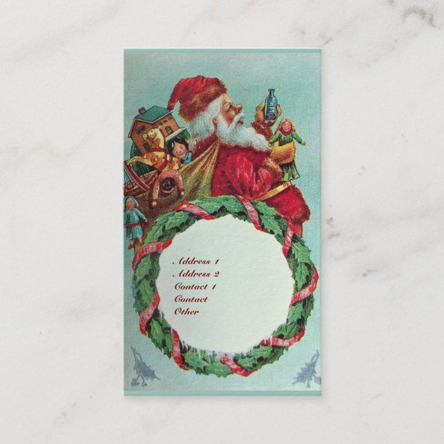 FUNNY AND HUMOROUS SANTA CLAUS VINTAGE CROWN BUSINESS CARD (Front)