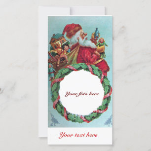 FUNNY AND HUMOROUS SANTA CLAUS VINTAGE CROWN HOLIDAY CARD