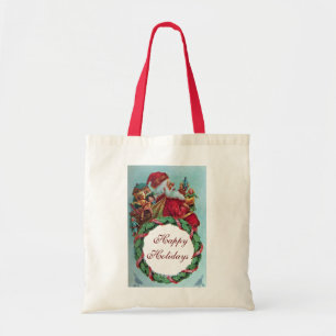 FUNNY AND HUMOROUS VINTAGE SANTA CLAUS XMAS CROWN TOTE BAG