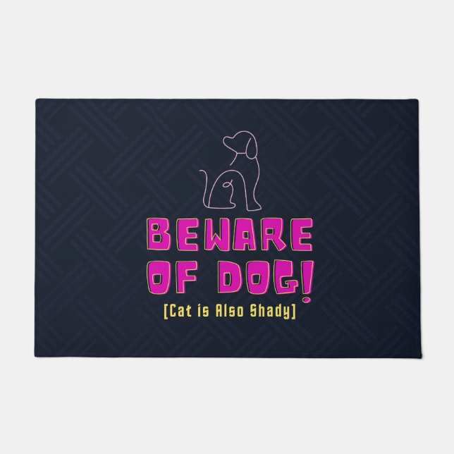 Funny and Humourous Welcome Mats | Beware of Dog (Front)