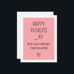 Funny and Naughty Father's Day Holiday Card<br><div class="desc">Make Father's Day extra special with this cheeky and humourous card. Ideal for husbands and boyfriends,  this card adds a playful twist with its witty message. Available in various background colours and customisable inside text. Show your love with a laugh!</div>