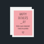 Funny and Naughty Father's Day Holiday Card<br><div class="desc">Make Father's Day extra special with this cheeky and humourous card. Ideal for husbands and boyfriends,  this card adds a playful twist with its witty message. Available in various background colours and customisable inside text. Show your love with a laugh!</div>
