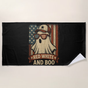 Funny and patriotic Red white and boo Beach Towel