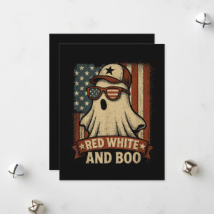 Funny and patriotic Red white and boo Holiday Card