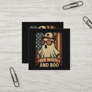 Funny and patriotic Red white and boo Square Business Card