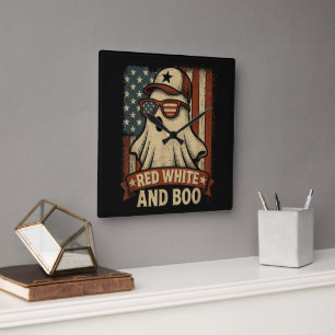 Funny and patriotic Red white and boo Square Wall Clock