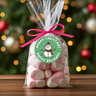 Funny And Playful Christmas Holiday Snowman  Classic Round Sticker