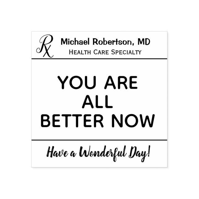 Funny and Positive All Better Now Rubber Stamp (Imprint)