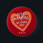 Funny and Romantic 50th Anniversary 6 Cm Round Badge<br><div class="desc">Funny anniversary pin or button for the celebrating couple.  Great party favour.  Visit Zigglets store here at Zazzle for more anniversary gifts. There's a direct link below.</div>