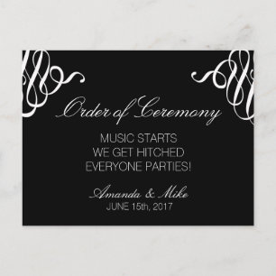 Funny and Simple Wedding Program Postcard