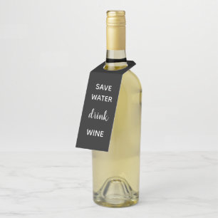Funny and Simple White on Black Bottle Tag