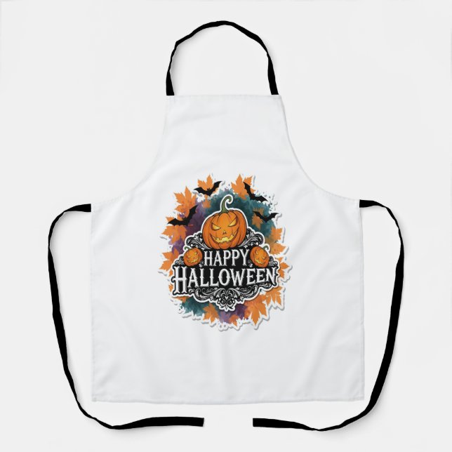 Funny and Spooky Halloween Quotes Happy Apron (Front)