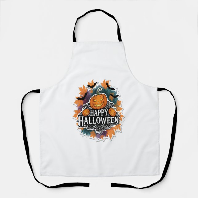 Funny and Spooky Halloween Quotes Happy Apron (Front)