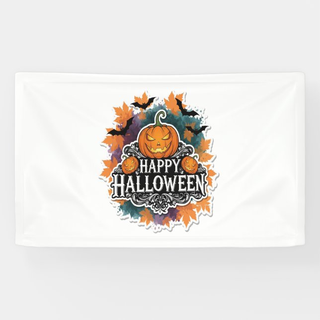 Funny and Spooky Halloween Quotes Happy Banner (Horizontal)